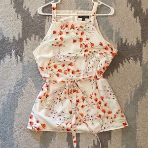 Banana Republic Floral Tie Waist Tank Top Tunic